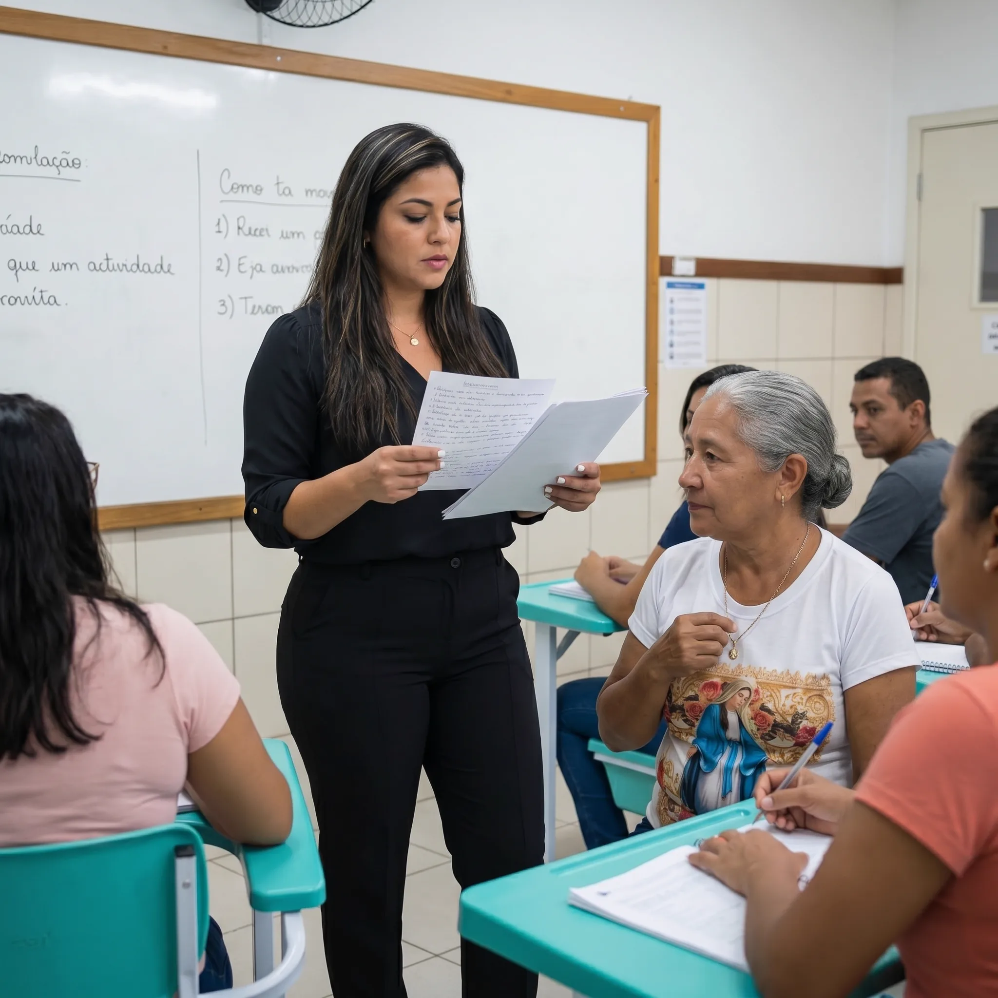Professor adaptando material sozinho